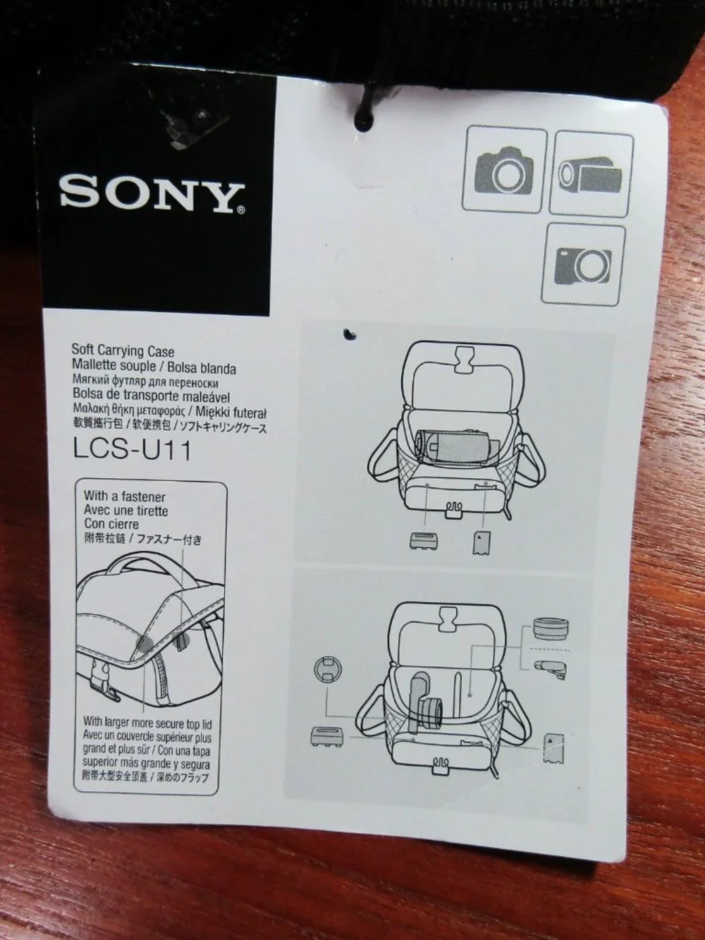Sony LCS-U11 Camera Soft Carrying Case Black Camcorder New With Tag